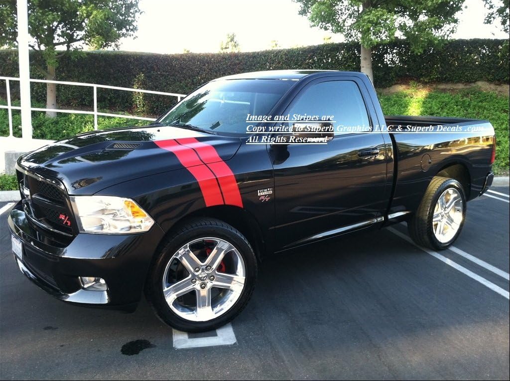 2009 2010 2011 2012 2013 Dodge Ram R/T Long Hash Mark Fender & Hood Stripes Stripe Decal Decals
