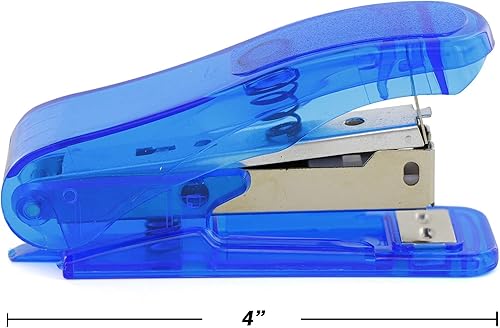 Miniatura 3 de Emraw Grapadora estándar transparente para oficina con 500 grapas, tamaño de escritorio comercial, duradero, elegante, accesorio de escritorio de