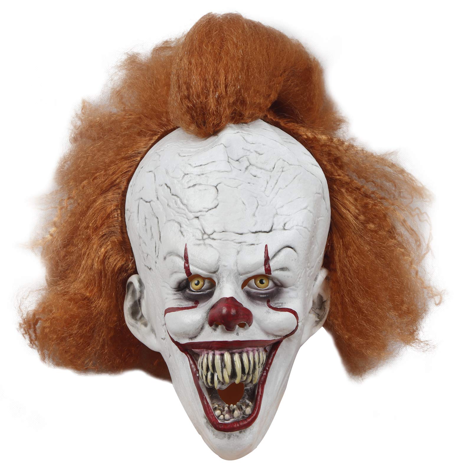 molezu Halloween Mask Creepy Scary Clown Full Face Horror Mask Costume Party Festival Cosplay Prop Decorations