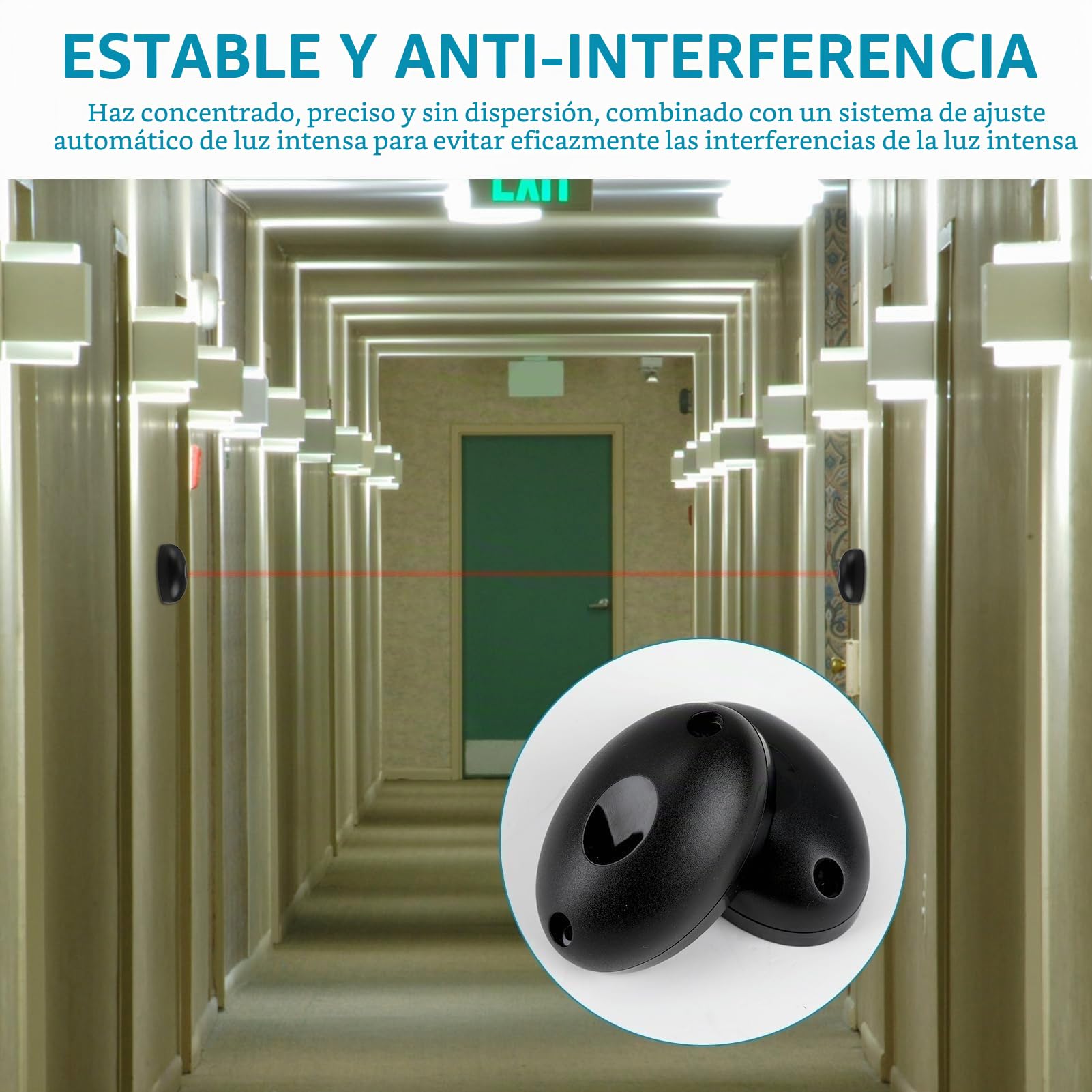 Par de Sensores de Fotocélula,Kit universal de fotocélula infrarroja 12 / 24v AC - DC, sensor de Seguridad con filtro solar,para automatización de puertas y garajes