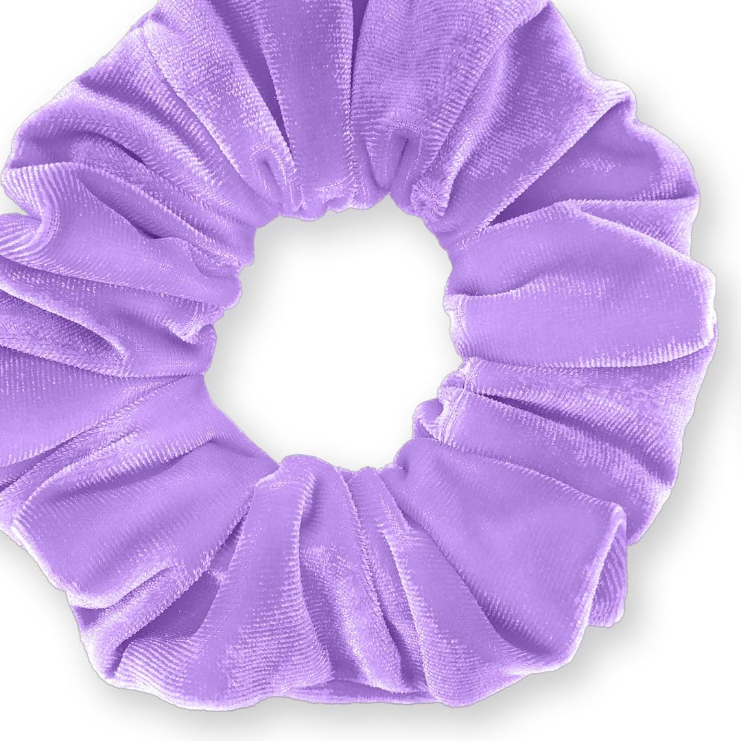 Velvet Scrunchies Premium Plush Soft Ponytail Holder Made in the USA Purple Light