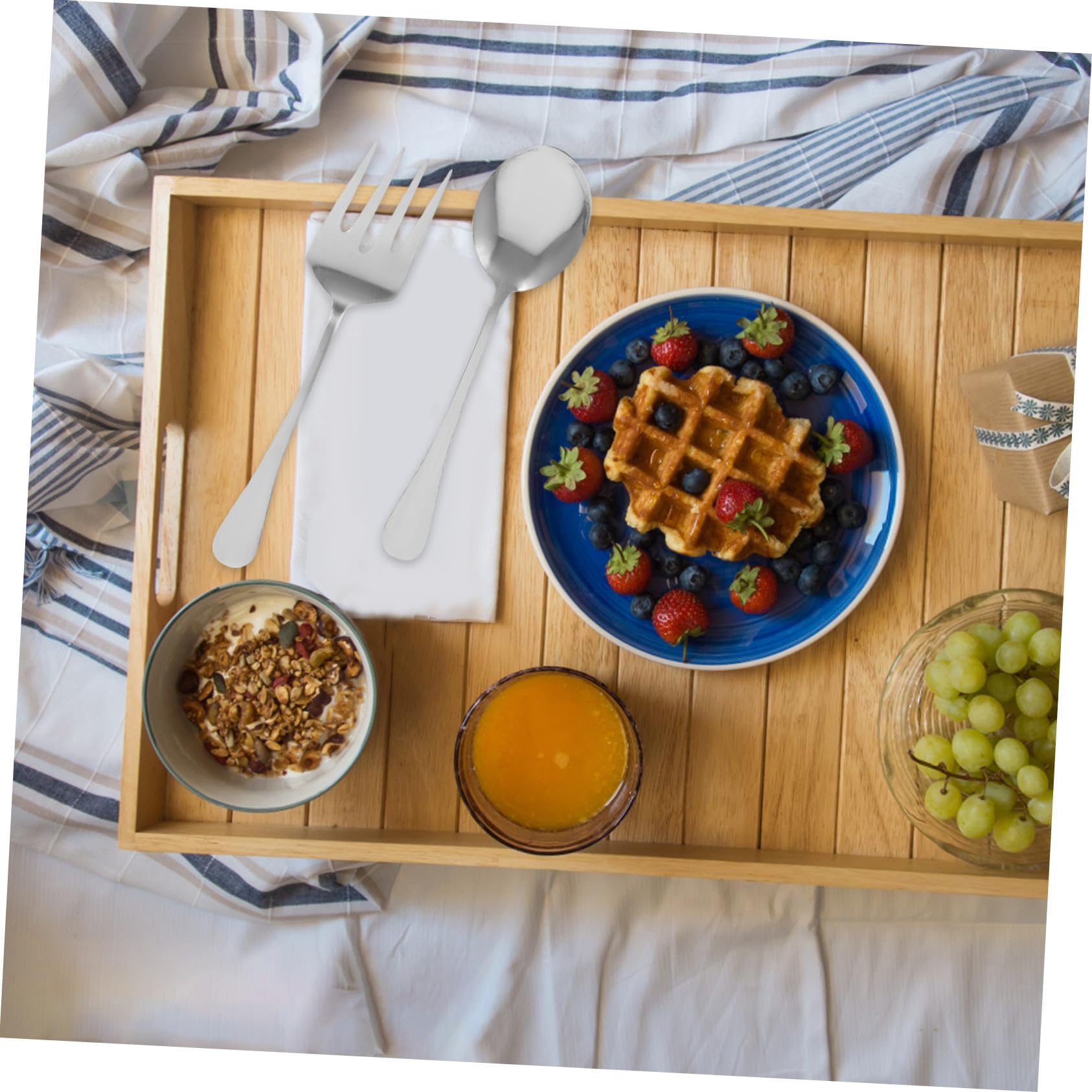 Lurrose Set de Couverts Acier Inoxydable pour Service à Table Ustensiles Robustes et Pratiques pour Buffet Pique- et Événements Formels Kit Ménager Complet