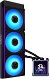 Lian Li HydroShift II LCD-S 360CL All In One CPU Cooler – 360mm Radiator, 3.4” IPS LCD Display, Integrated Tube Cabling, Magnetic Mount Design, Three UNI FAN CL Wireless RGB Fans - Black - 1