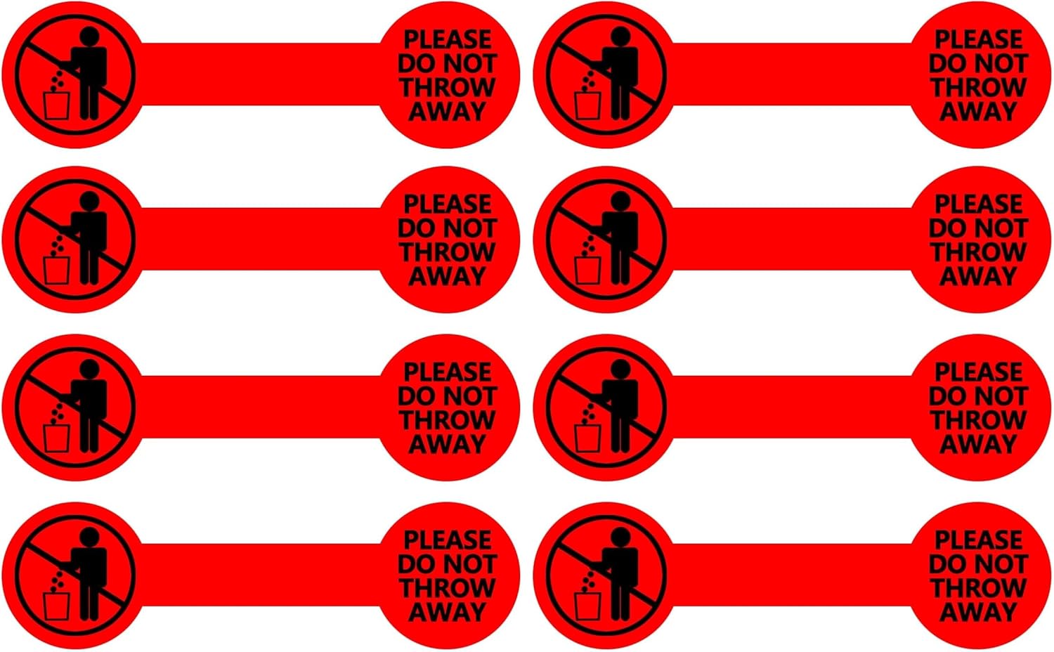 Top label Please Do Not Throw Away Stickers,Permanent Adhesive Sticker,300 Pcs Per Roll (Pack of 2)