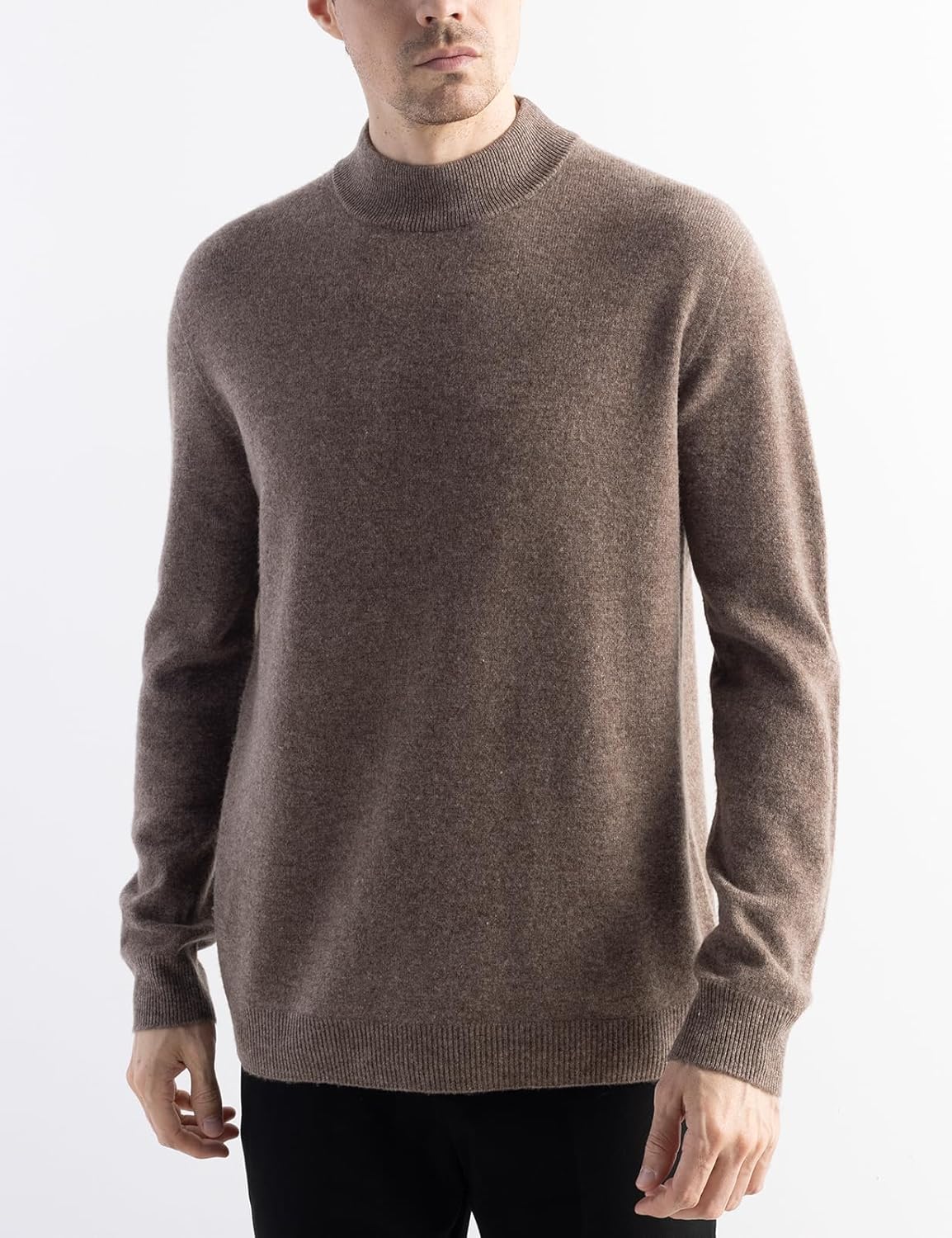 Chanyarn Men's 100% Merino Wool Sweater 2025 Fall Winter First-Line Ready to Wear Mock Neck Long Sleeve Seamless Knit Sweater