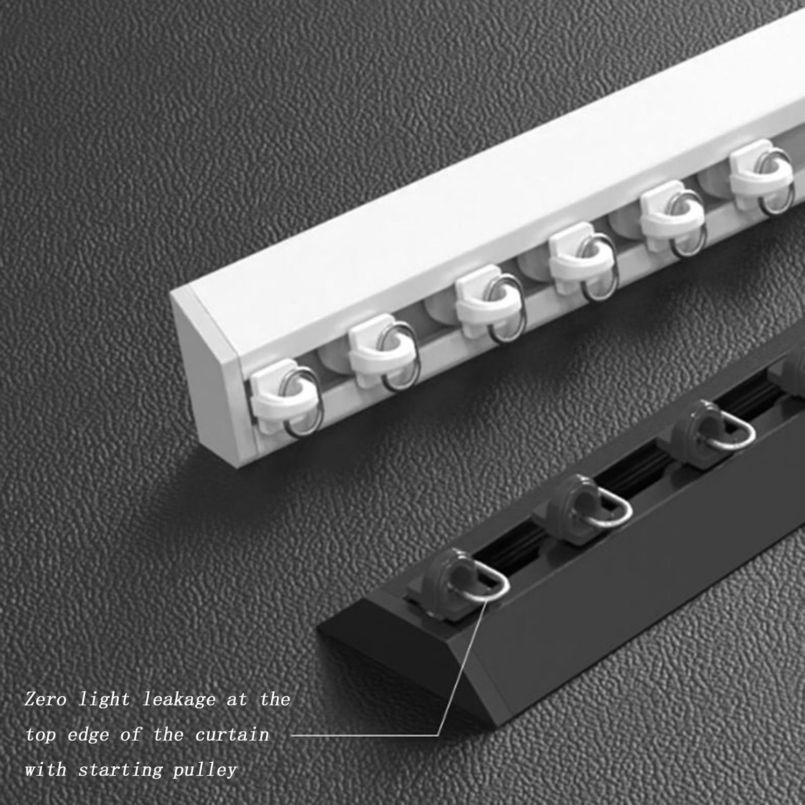 Tringles à rideaux silencieuses, rails invisibles ultra-fins montés sur le dessus, fonctionnement fluide et silencieux, adaptés aux baies vitrées et aux balcons(White,220cm)