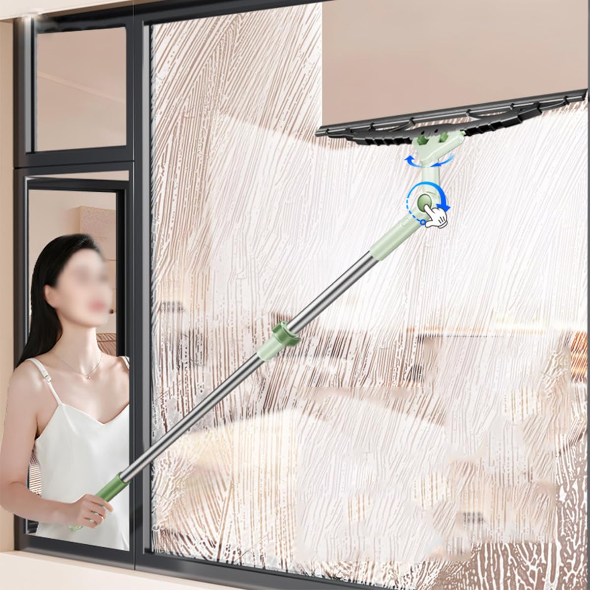 Rasqueta Limpiacristales para Ducha, Limpiacristales de Ducha con Palo Telescópico 88cm-133cm, Limpiador Mampara Escobilla 50CM para Ducha BañO Espejos Ventana Cristales Y Azulejo