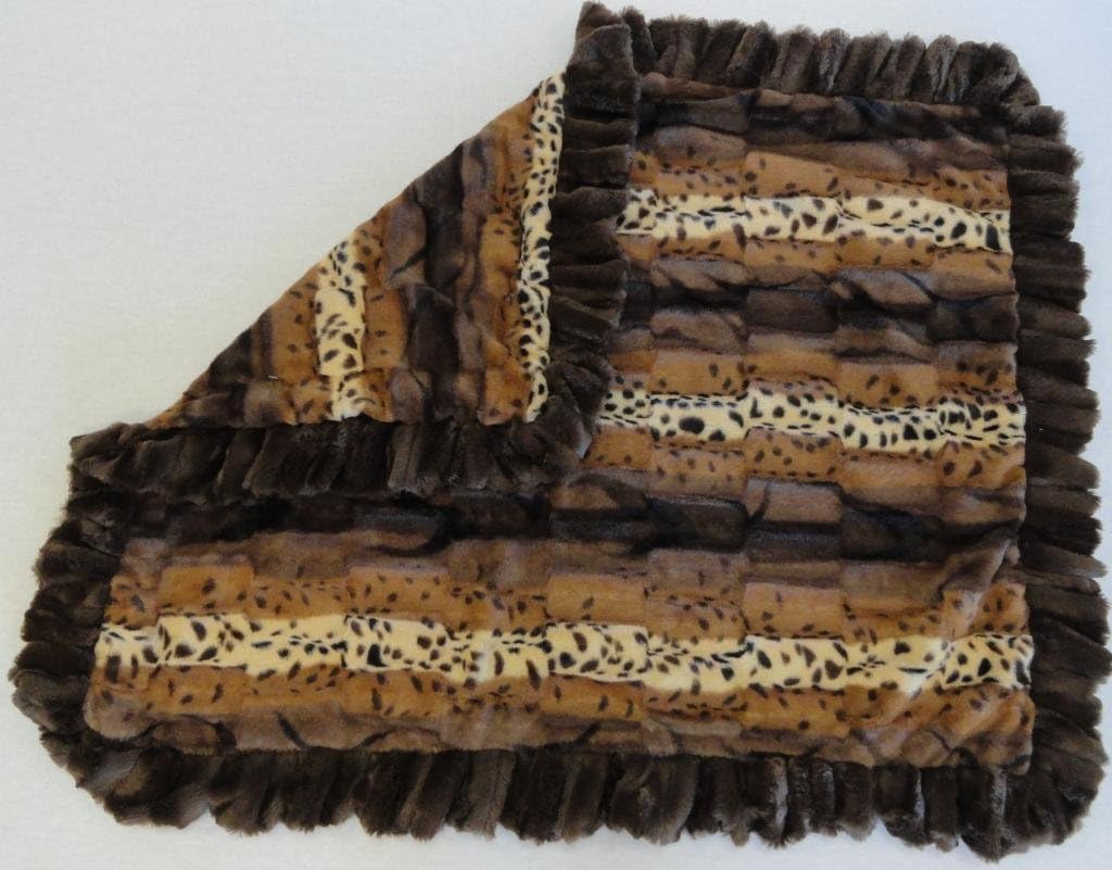 Camp Canine Dog Blanket Exotic Print with Faux Chocolate Mink