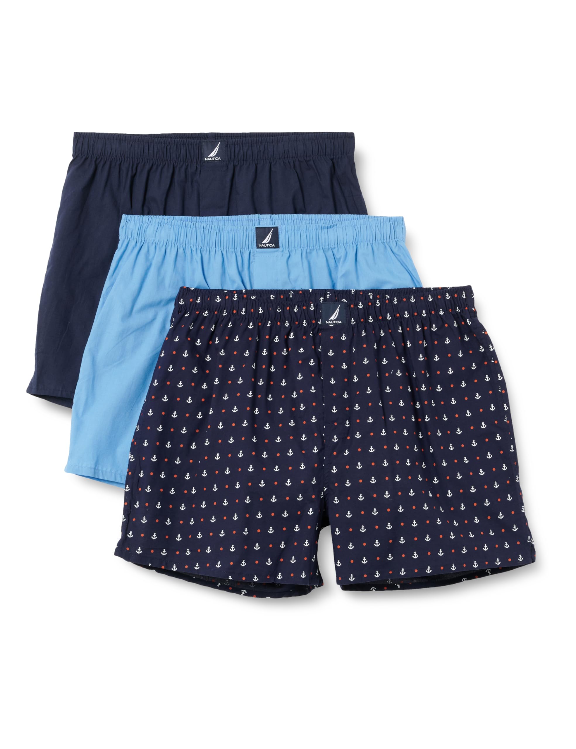 Nautica mens Cotton Woven 3 Pack Boxer