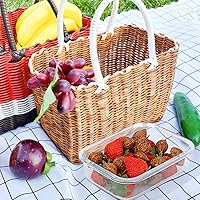 Vista 7 de M MCIRCO Paquete de 10, recipientes de vidrio de 22 onzas para preparación de comidas, recipientes de vidrio para almacenar alimentos con tapas