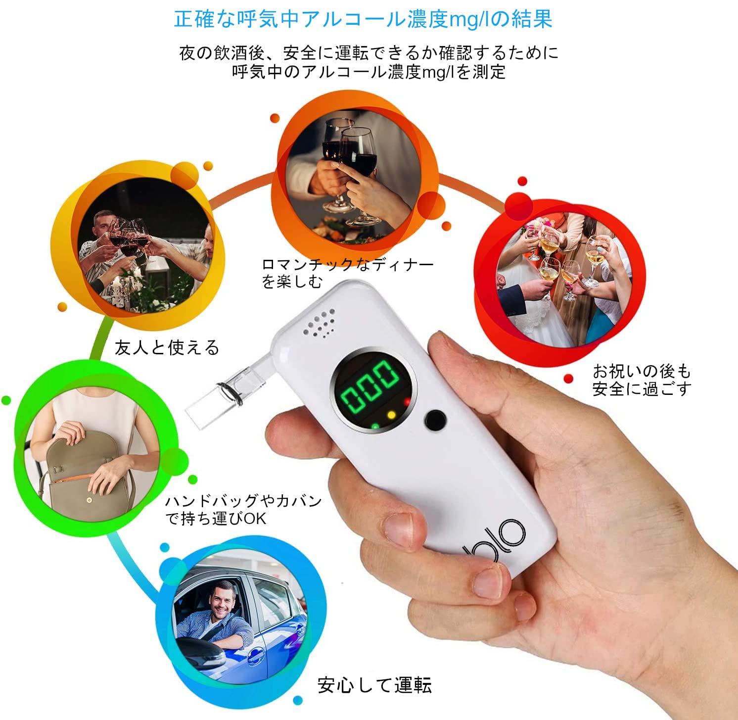 Amazon | BLOアルコールチェッカー アルコール検知器とマウスピース 
