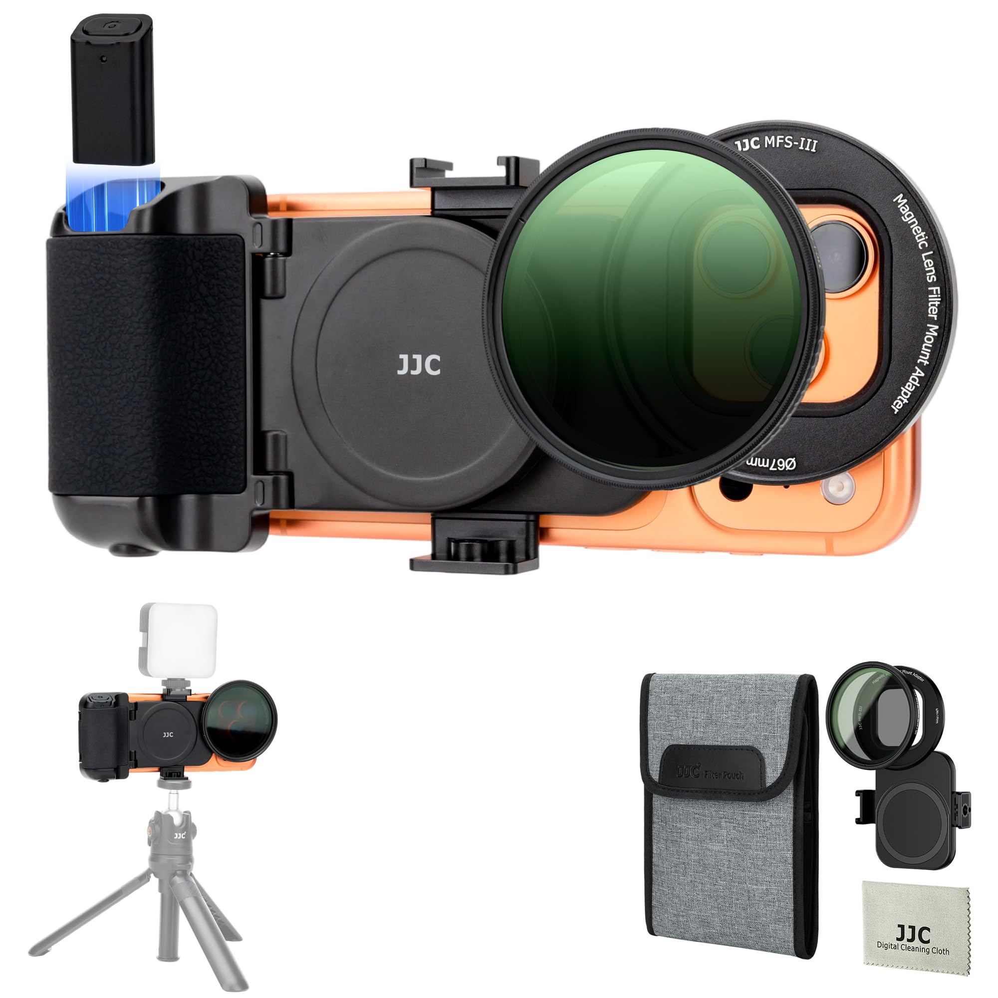(with ND2-128 ND Filter)67mm Magnet Phone Filter Mount + Grip for iPhone 18