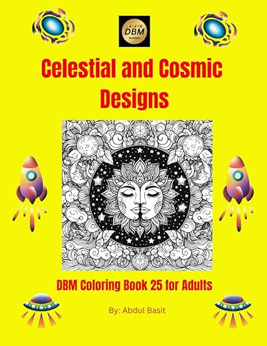 Celestial and Cosmic Designs DBM Coloring Book 25 for Adults