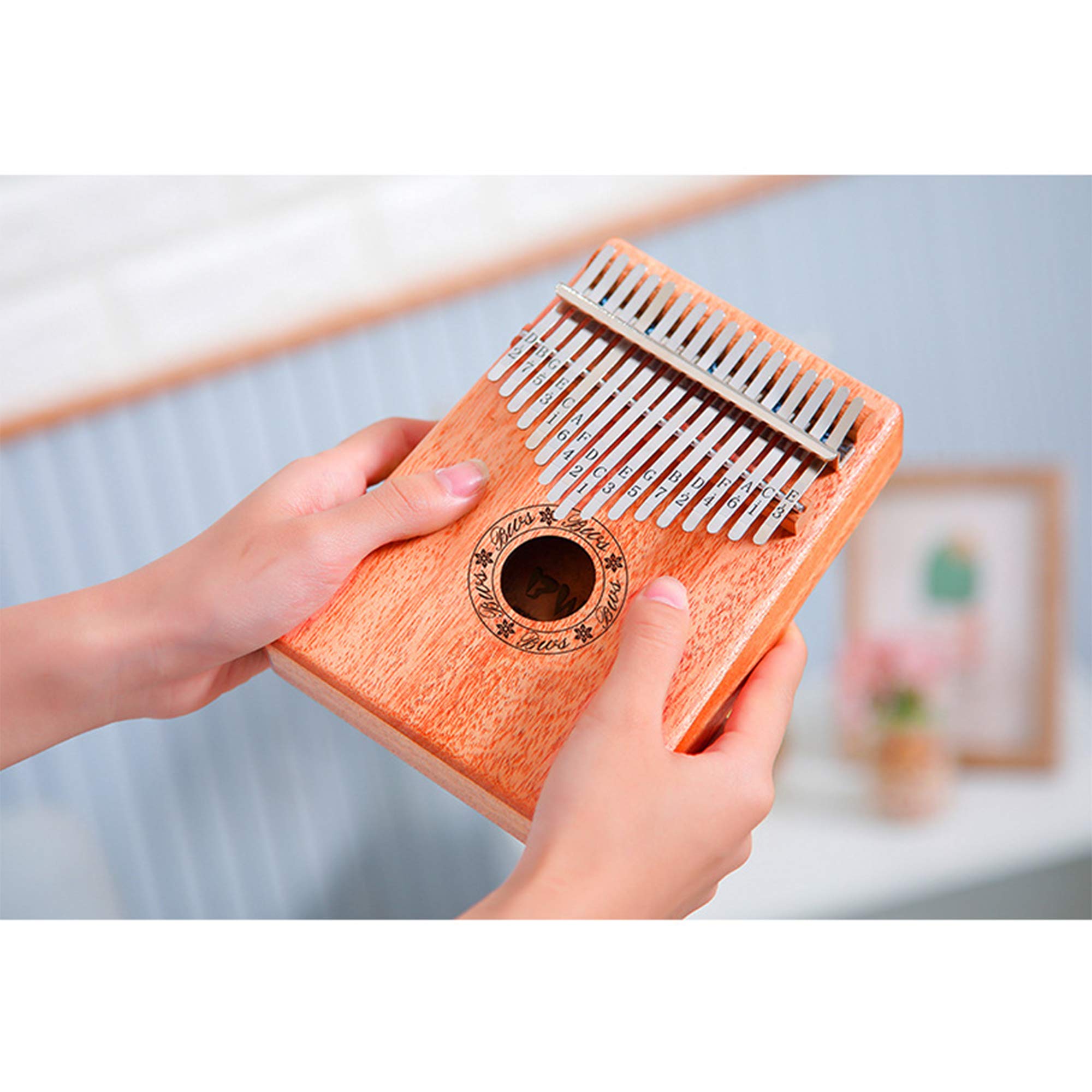 Piano à Pouce Kalimba 17 Touches Instruments de Musique de Corps de Mbira en Bois de Haute Qualité avec Le Livre d'apprentissage Kalimba Piano