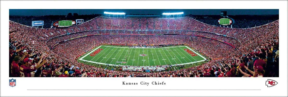 Kansas City Chiefs, Night Game - Unframed 40 x 13.5 Poster by Blakeway Panoramas
