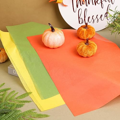 Miniatura 7 de 120 hojas de papel de seda de otoño a granel, 20 x 14 pulgadas, papel de regalo para otoño, cumpleaños, boda, baby shower, manualidades, día de