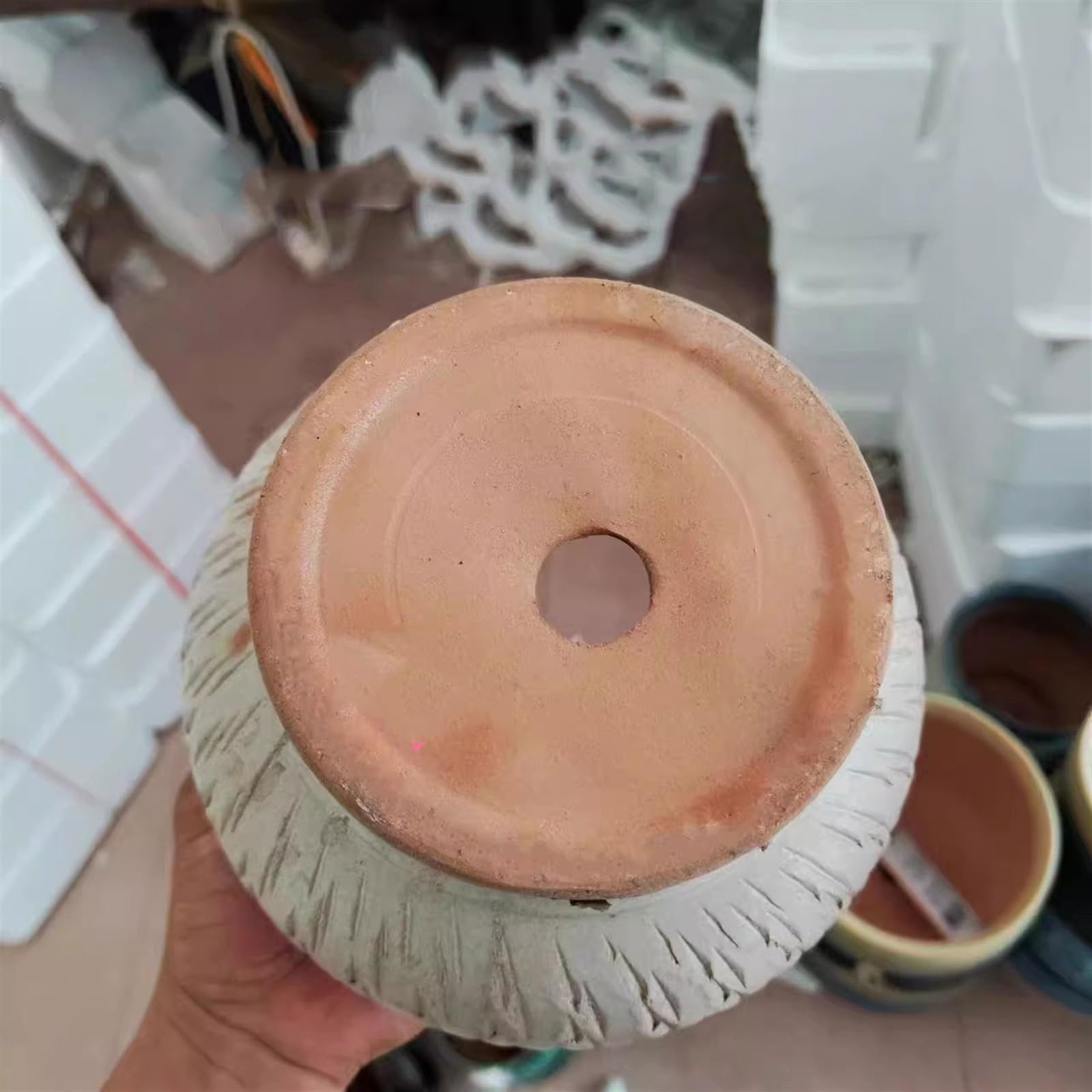 Doniczki Doniczka ceramiczna Fioletowy piasek Soczysta ceramiczna doniczka Oddychająca prosta wewnątrz i na zewnątrz Doniczki ceramiczne(Biały)