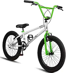 Bicicleta aro 20 BMX Pro-X Infantil Série 1 Aro Aero Freio V-Brake - Branco+Verde