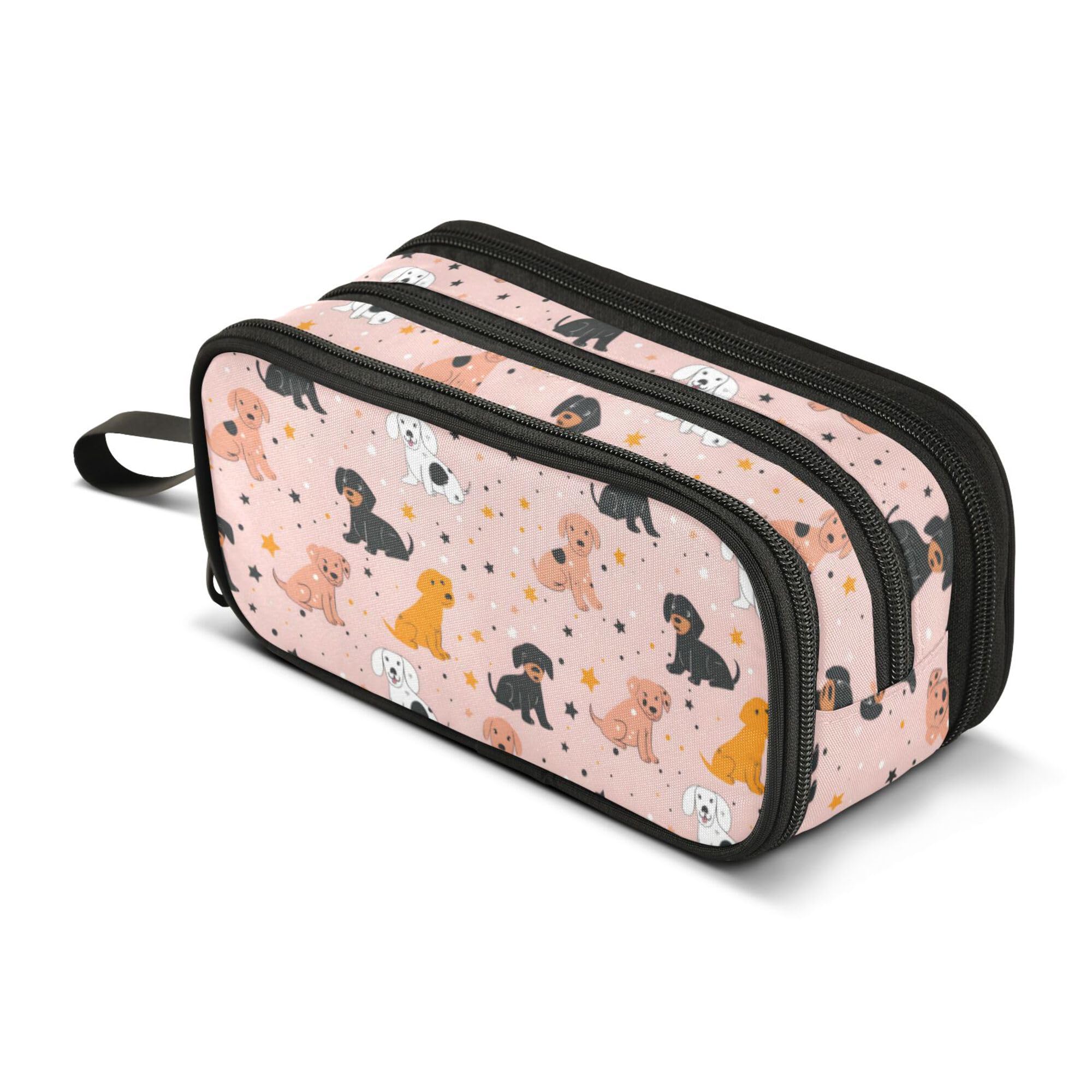 ALAZA Large Pencil Case, Big Capacity Pencil Bag Pen Pouch Holder 3 Compartments,Cute Dogs School Office Supplies Stationery Makeup Bag Storage Organizer for Students Girls Boys Women Men โ image 1