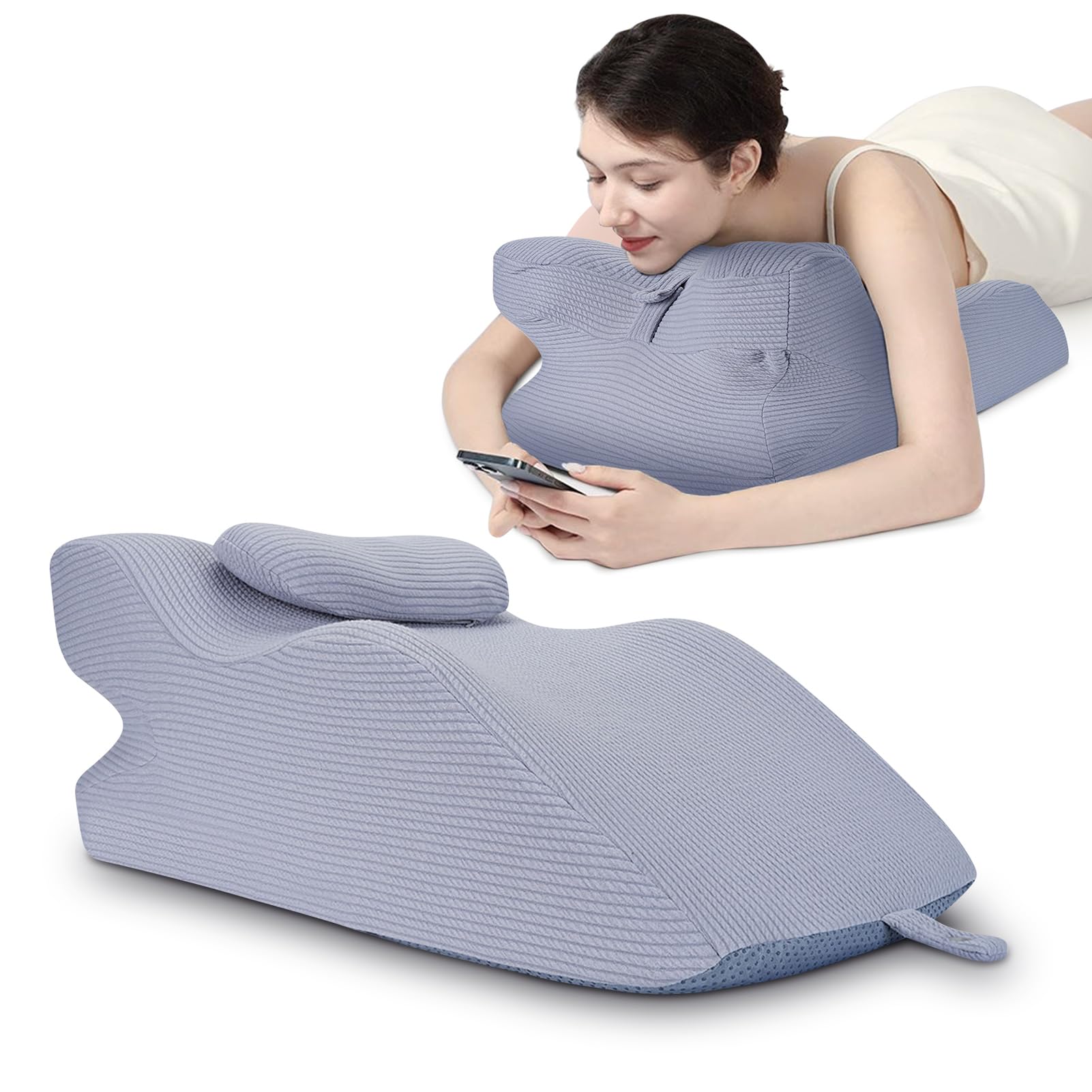 Ausla Almohada Ortopédica, Almohada de Apoyo para el Cuello, Almohada de Espuma Viscoelástica, Almohada para Dormir de Lado, Almohada Ergonómica para la Cabeza contra los Ronquidos y
