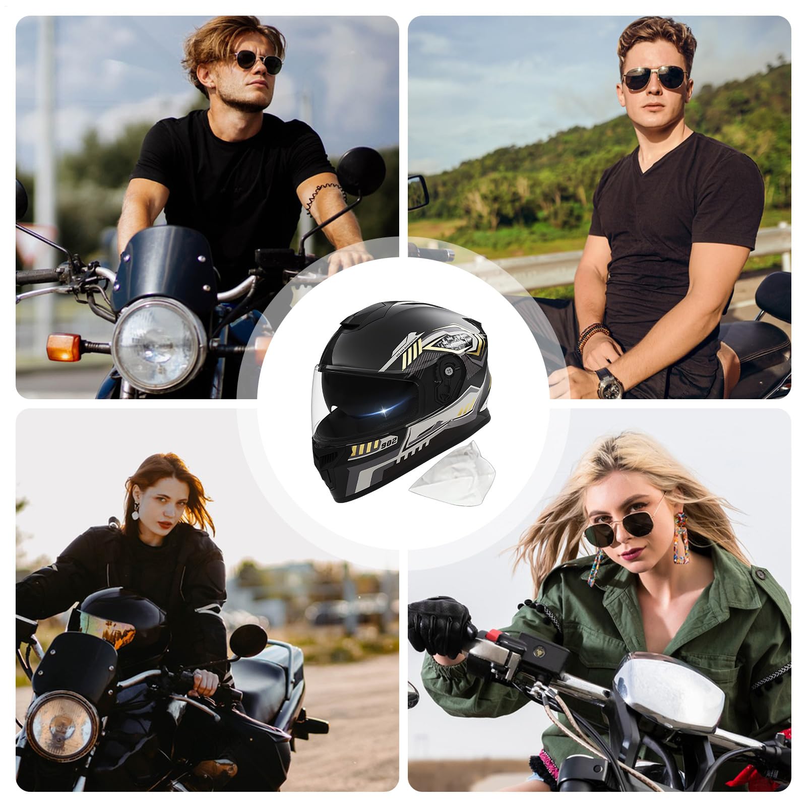 Casco de motocicleta de cara completa para motocross, scooter, cuatrimoto, carreras, equitación, invierno, nieve, esquí, bufanda extraíble, equipo de protección para adultos, casco de