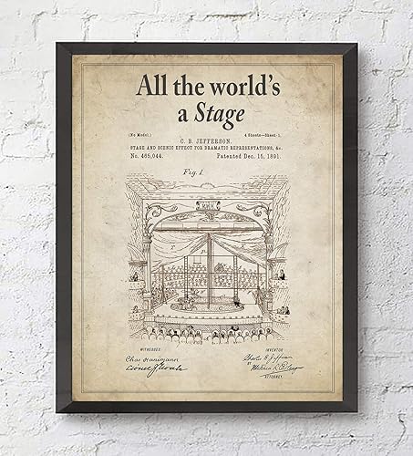Miniatura 2 de Theatre Wall Patent Art Prints with Slogans, Set of 4, Unframed, Drama Gift, Vintage Stage Pulley Spotlight Seat Theater Gift, All Sizes
