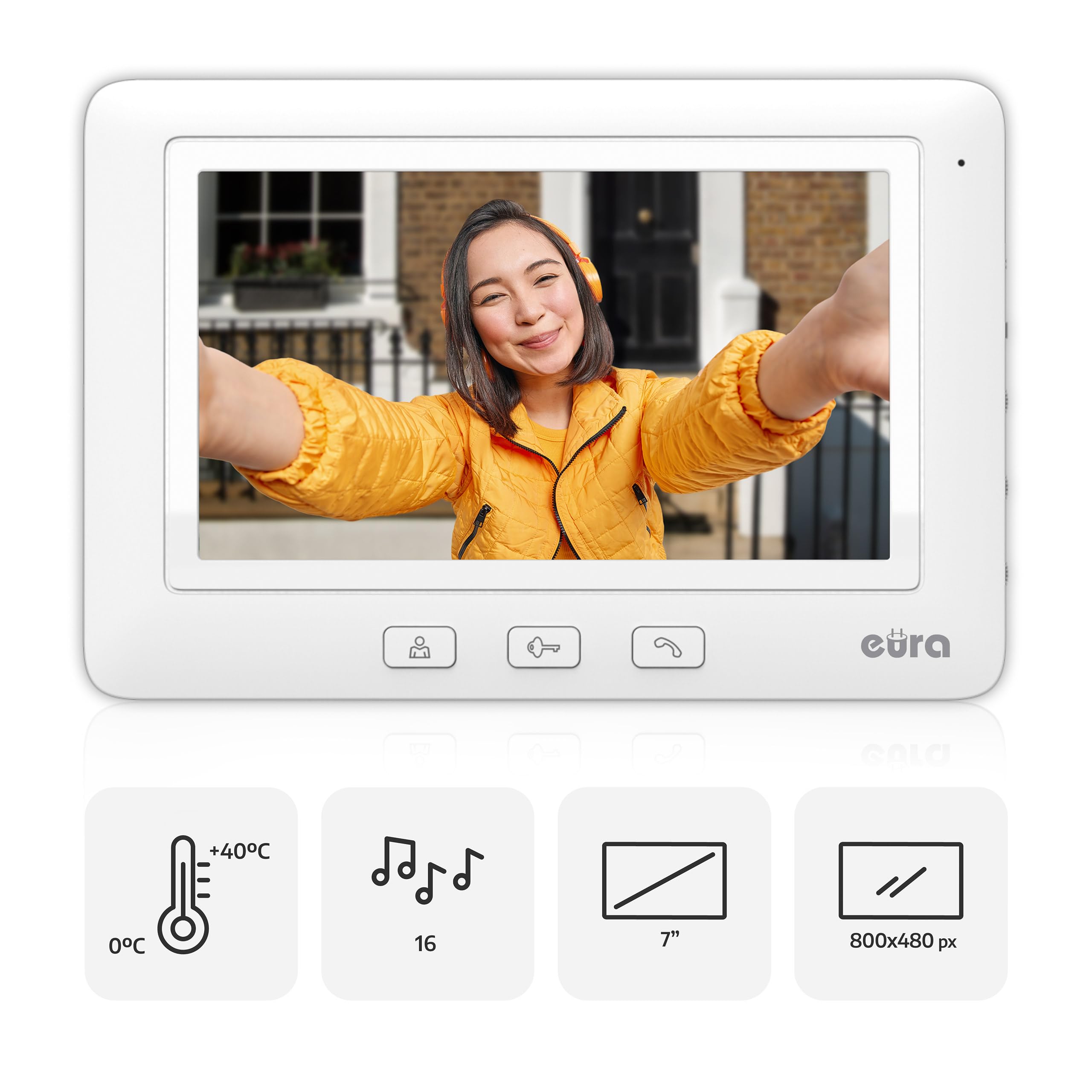 EURA VDP-45A3-TY Alpha+ TUYA WiFi wideodomofon, 4-przewodowy, kolorowy monitor 7", biały