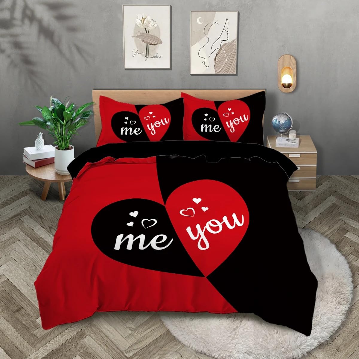 Ensemble de literie 200x200 bicolore parure de couette 2 personnes toutes saisons