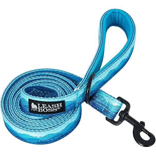 Leashboss 6ft Dog Leash | Ultra Comfort Double-Thick Soft Padded Handle | Reflective Leash for Large Dogs, Medium Dogs | Heavy Duty Leash for Large Breed Dogs | Nylon Leash for Small Dogs/Puppies
