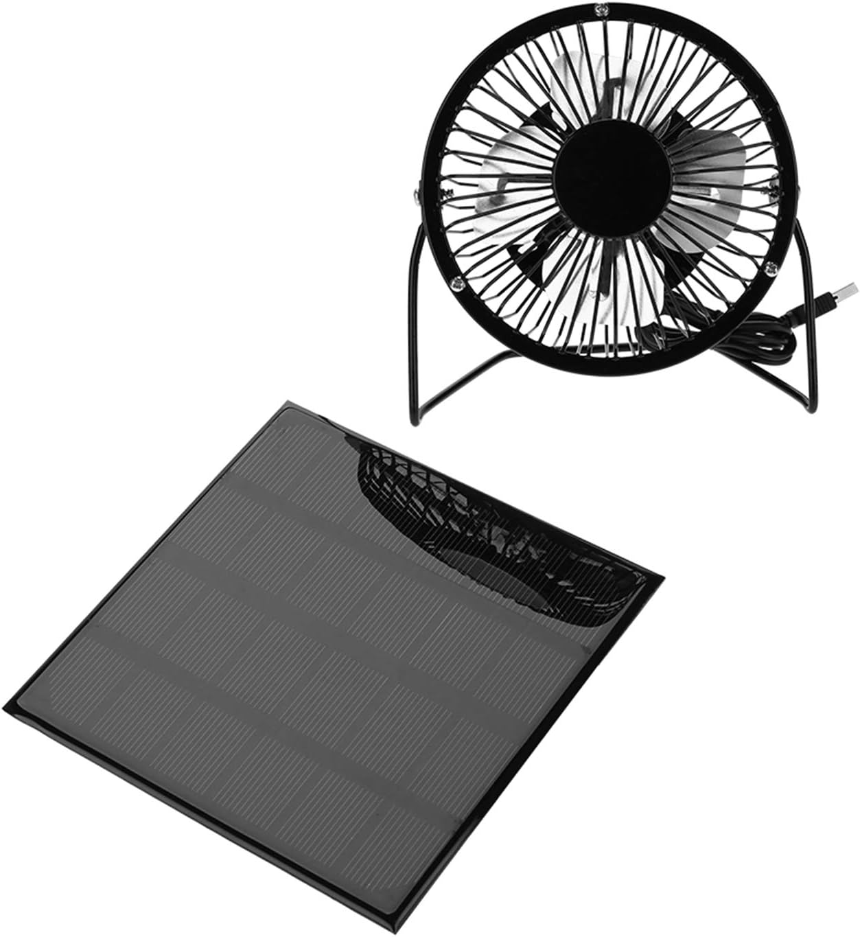 Solar Panel Powered Fan Outdoor - 3W 6V Waterproof Mini Portable Cooling Fan Cooling Kit Accessory for Greenhouse Home Dog Chicken House Car Ventilation System