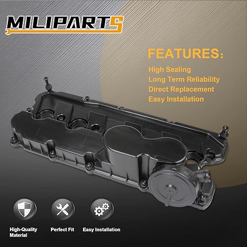 Miniatura 4 de Cubierta de válvula de motor compatible con Volkswagen Jetta Beetle Golf Passat Rabbit SportWagen 2.5L 5 cilindros sustituye a la parte 07K103469L