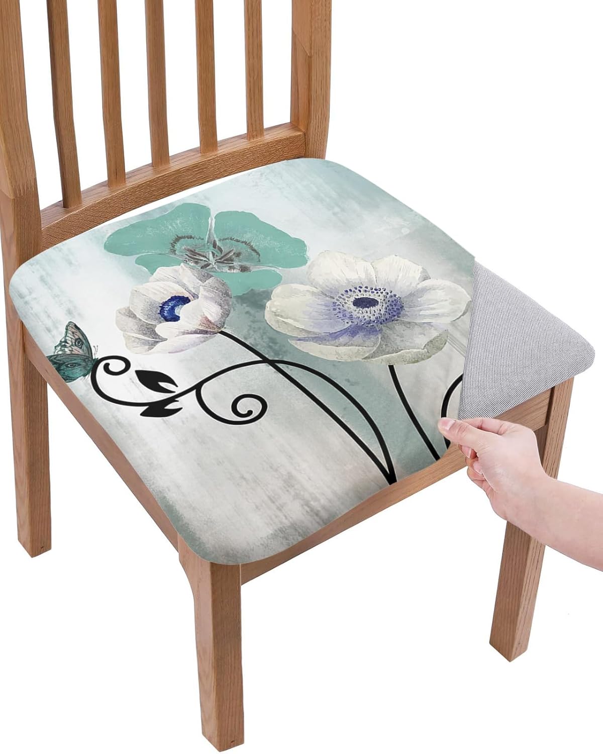 Floral Butterfly Chairs Seat Covers for Dining Room Chairs