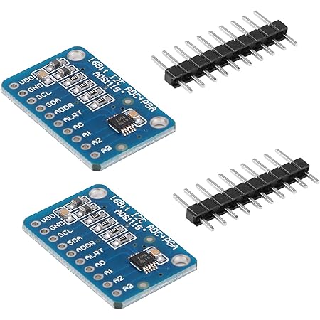2pcs ADS1115 16 Bits 4 Channel Analog-to-Digital ADC PGA Converter with Programmable Gain Amplifier High Prcision I2C IIC 2.0V to 5.5V Bits ADC Converter Development Board for Ar duino and Raspberry