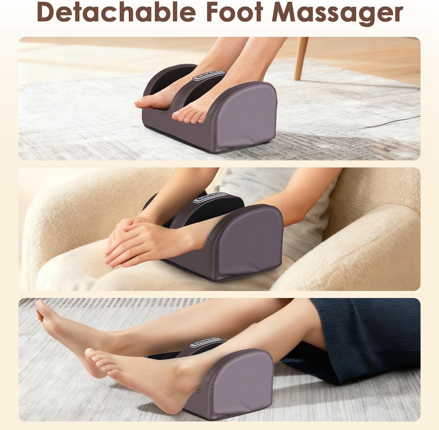 KOCASO PU Leather Full Body Massage Mat Multifunctional Massage Chair Pad with Heat Timer Shiatsu Neck Foot Massager Lumbar Pillow Carry Bag Earplugs Anti-Slip Bottom for Reclining Chair