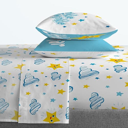 Vista 139 de Jay Franco Blippi & Meekah Trucks - Juego de edredón tamaño matrimonial, juego de sábanas y fundas de almohada de 7 piezas, color azul, juego