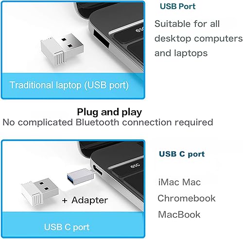 Miniatura 6 de PEIBO Ratón inalámbrico Bluetooth para portátil Mac, Mac, MacBook, iPad, MacBook Air, MacBook Pro, PC, computadora de escritorio, Windows, Chromebook