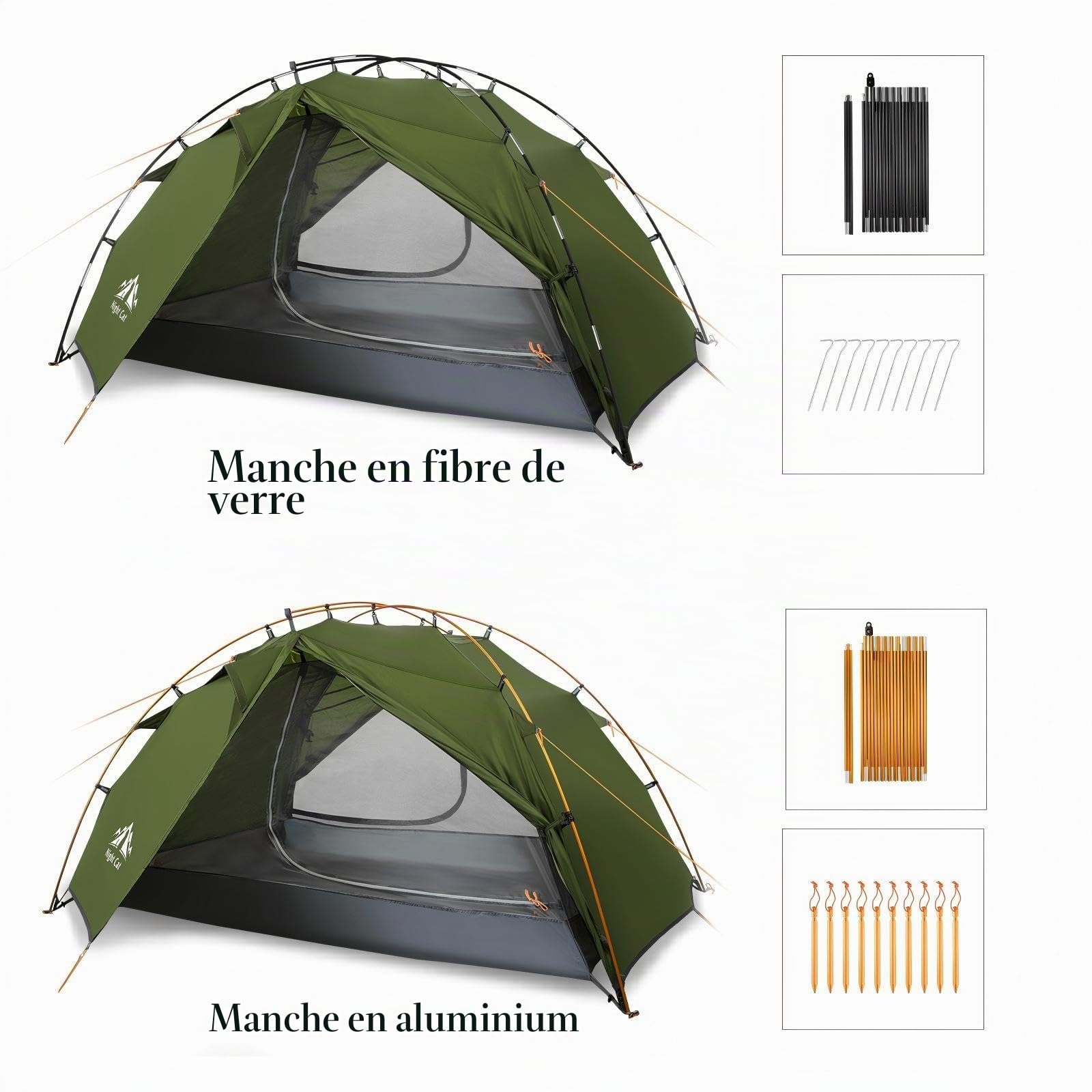 Night Cat Tente de Camping pour 2 Personnes Tente de Randonnée Imperméable Facile à Installer légère pour la Randonnée