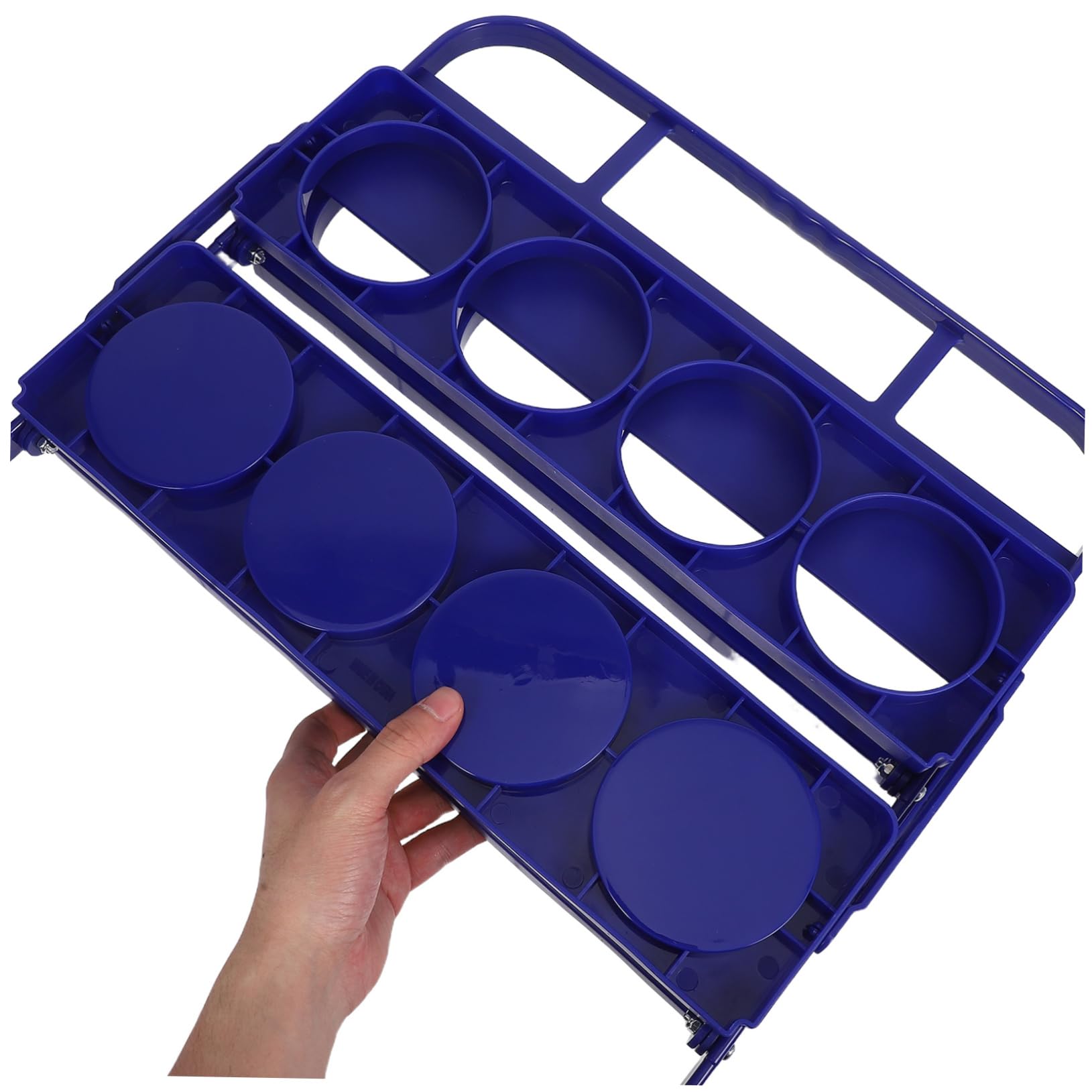 Amosfun Portabevande Pieghevole in Plastica Blu, Portabicchieri con Manico per 8 Tazze, Facile da Riporre, per Calcio e Feste