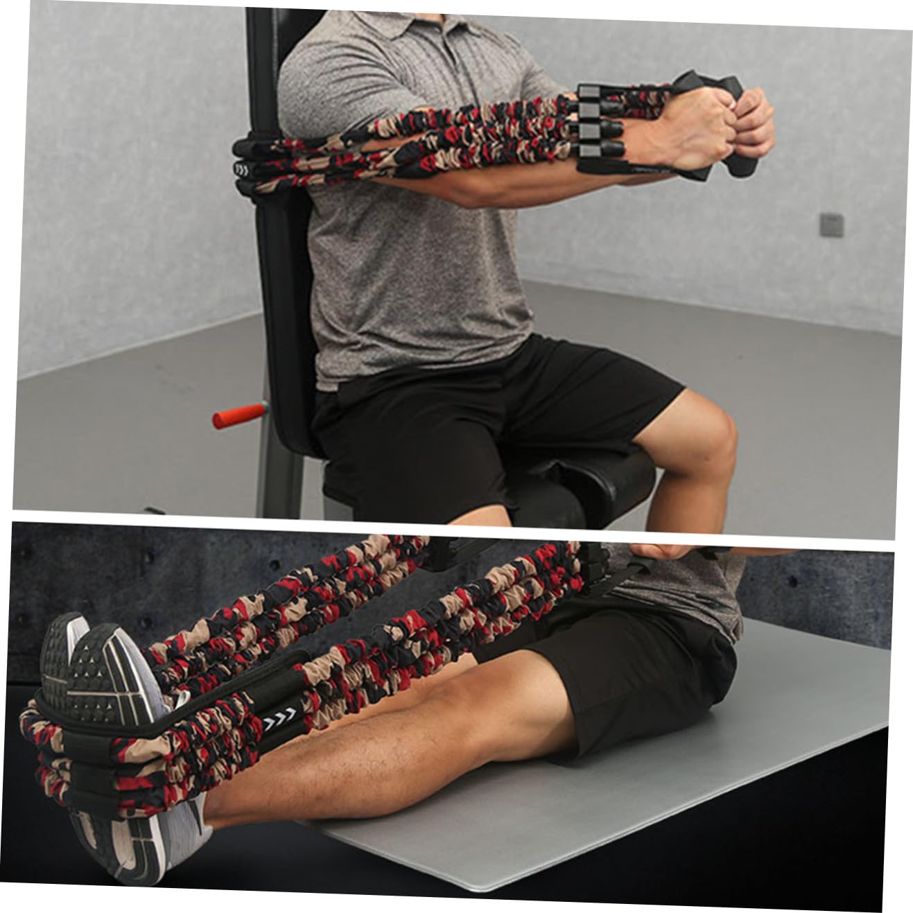 Espansore Toracico Attrezzo Ginnico Multifunzione Fascia Elastica Resistente Per Allenamento Fitness Attrezzo Portatile Impugnature Ergonomiche Antiscivolo