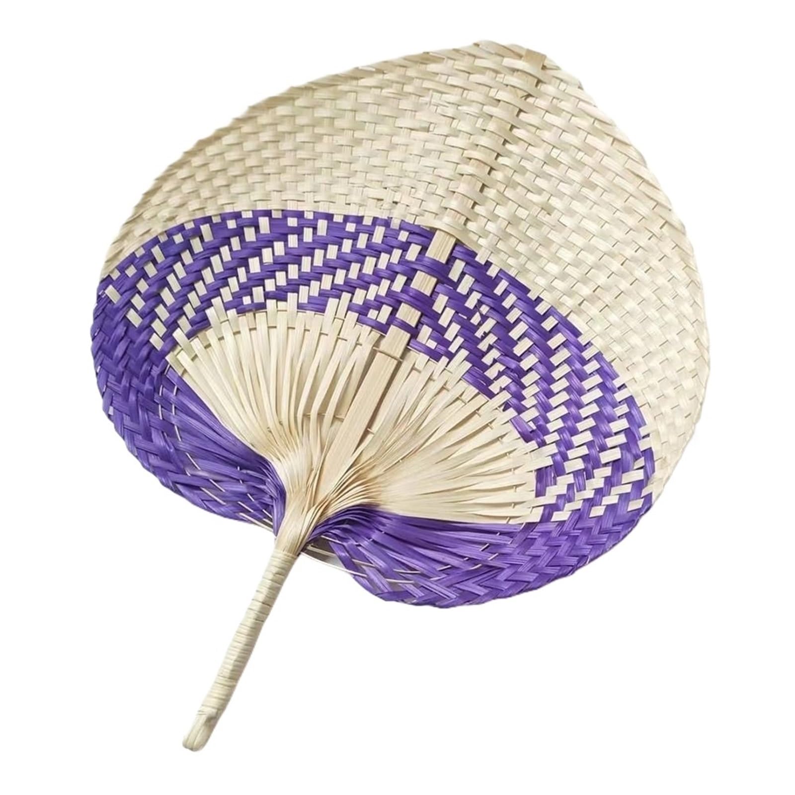 Évent en bambou tressé multicolore style chinois 38x30cm pour décoration