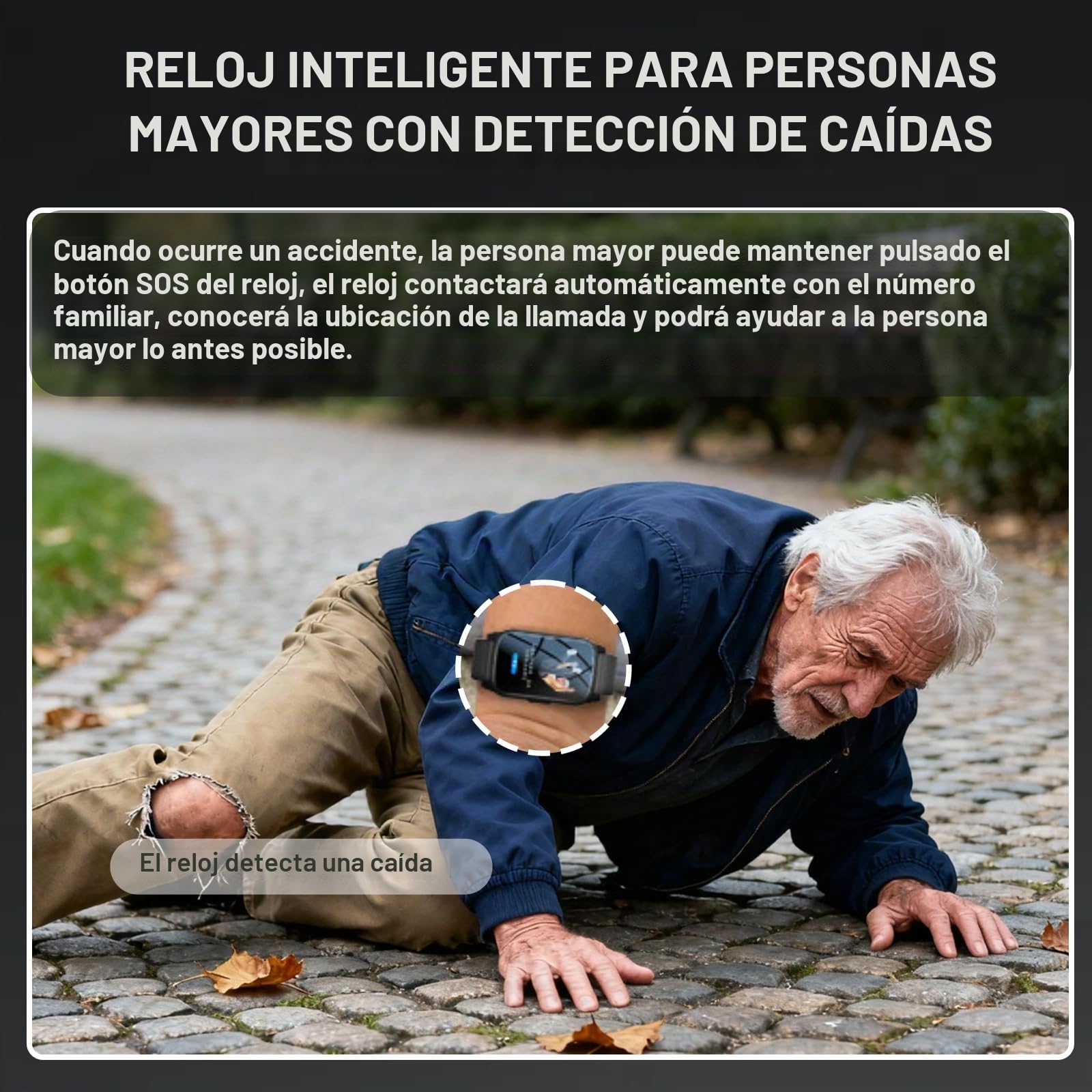 Reloj Localizador Personas Mayores, Localizador GPS De Emergencia Ancianos Reloj Pulsera Personas Mayores Alarma De Caída, Videollamada, SOS para AyudaRed,1.25 * 0.57 * 2.22inch