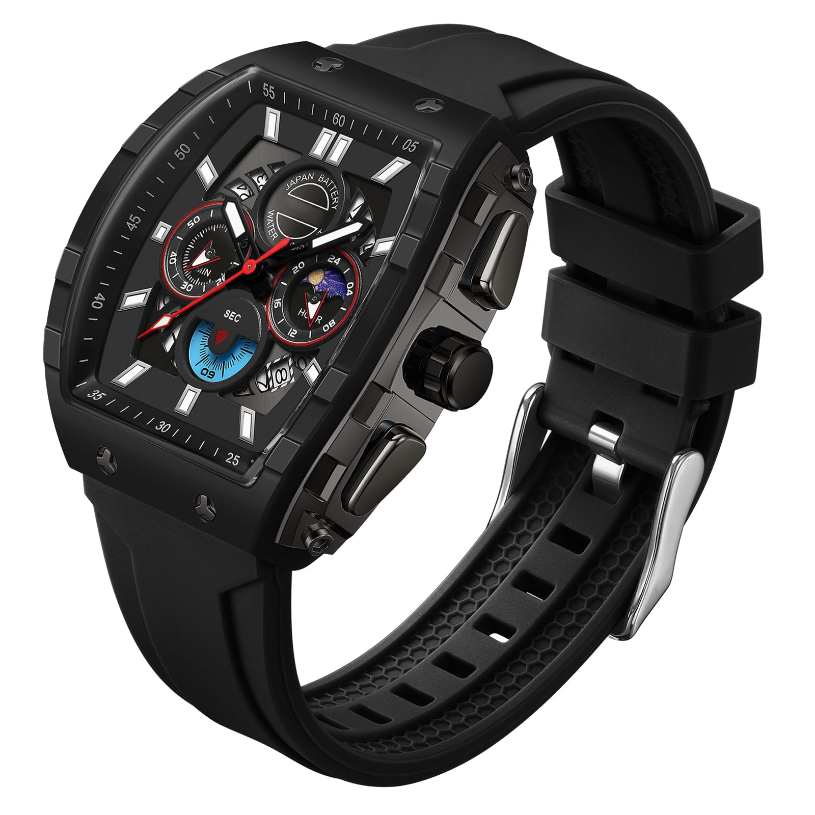 Orologio da polso da uomo, militare, impermeabile, digitale, da uomo, con display luminoso a LED, lancette analogiche e numeri digitali