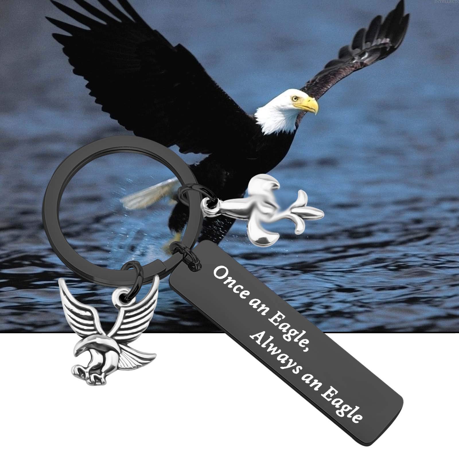 ENSIANTH Eagle Gift for Scouts Scout Keychain Scouts Leader Gift Scout Court of Honor Gift Eagle Keychain (Black)