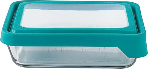 Anchor Hocking 178Copa vidrio con Tapa TrueSeal rectángulo contenedor de almacenamiento de alimentos, cereza