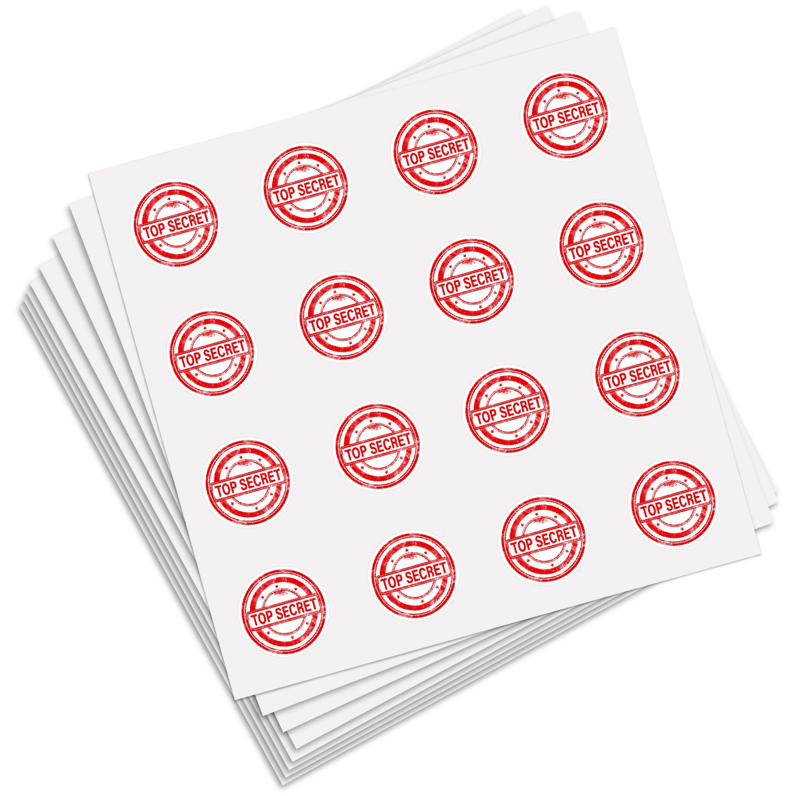 PRESSINART 128Pcs Top Secret Stickers Bulk Mini Planner Sticker 0.98 Inch Red Confidential Plastic Waterproof Self Adhesive Decals for Paper Scrapbooking Schedule Party Marking Organization DIY Craft