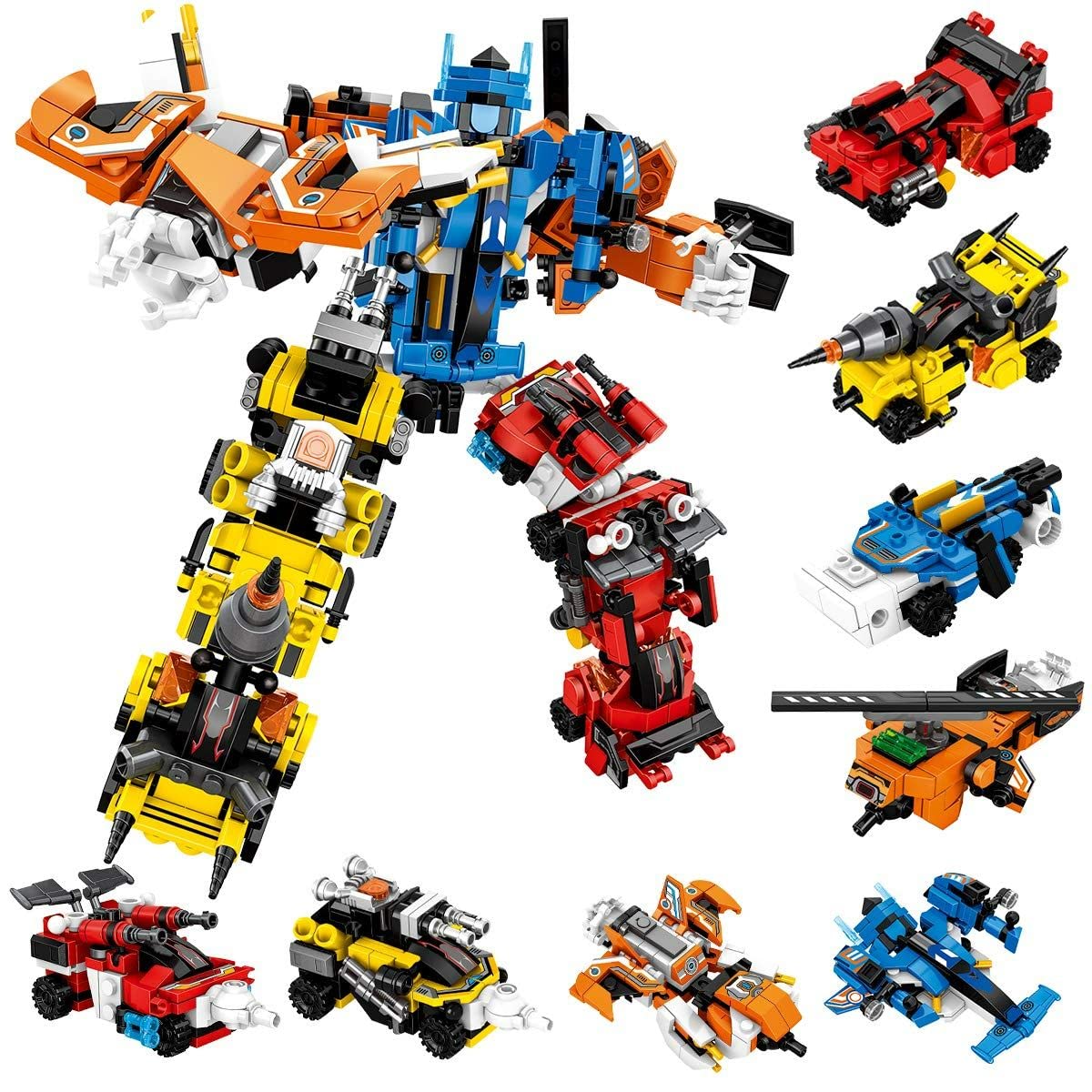 Arabest741pcs Robot Building Toys, 25 in 1 Creative Transforming Mecha Construction Building Bricks Vehicles Kit, STEM Learning Building Blocks Set, Birthday Gifts for Kids Boys Girls Age 6-14