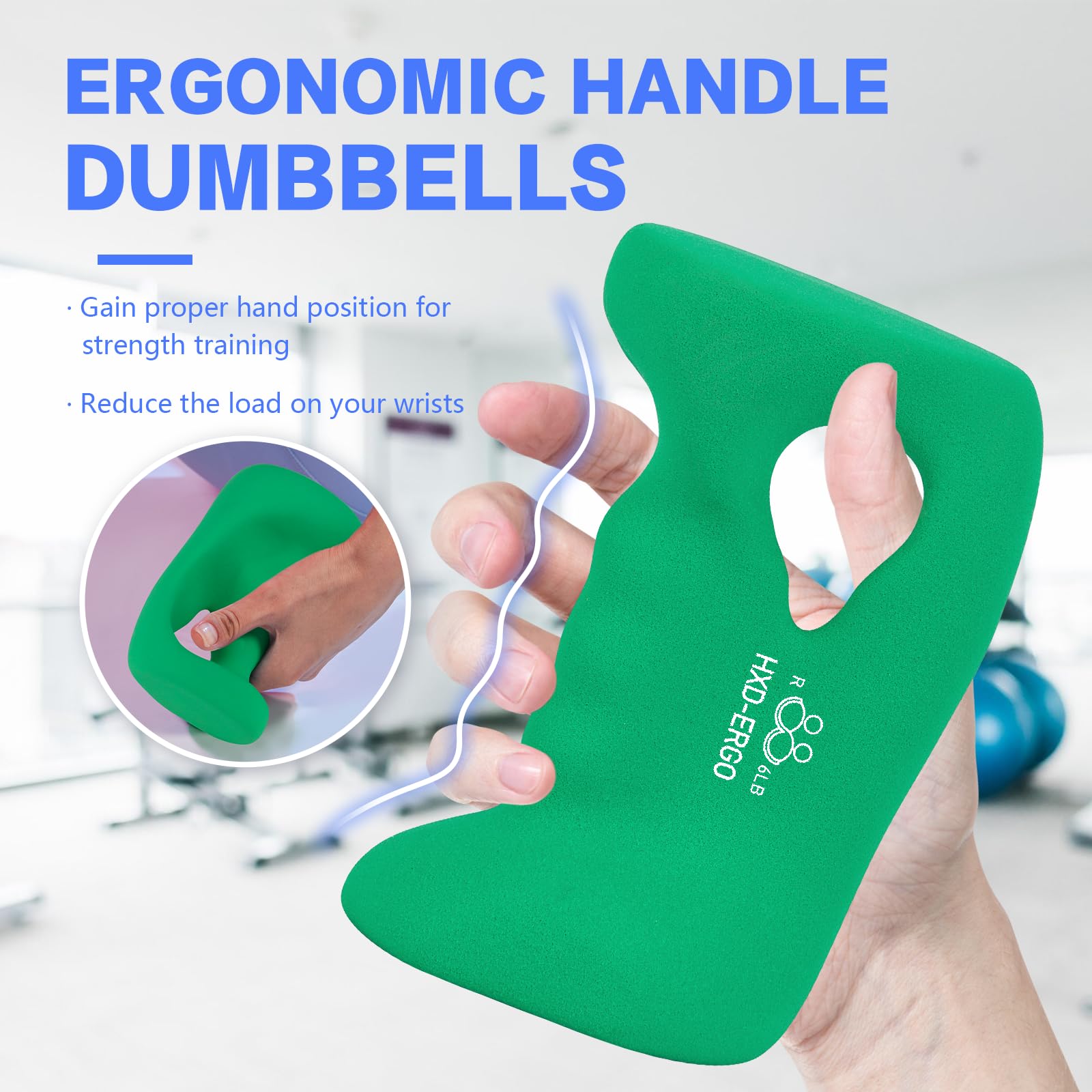 HXD-ERGO Zestaw ergonomicznych hantli, ciężarki do rąk dla kobiet w domu, hantle do uszu, do pilatesu, jogi, joggingu, treningu siłowego