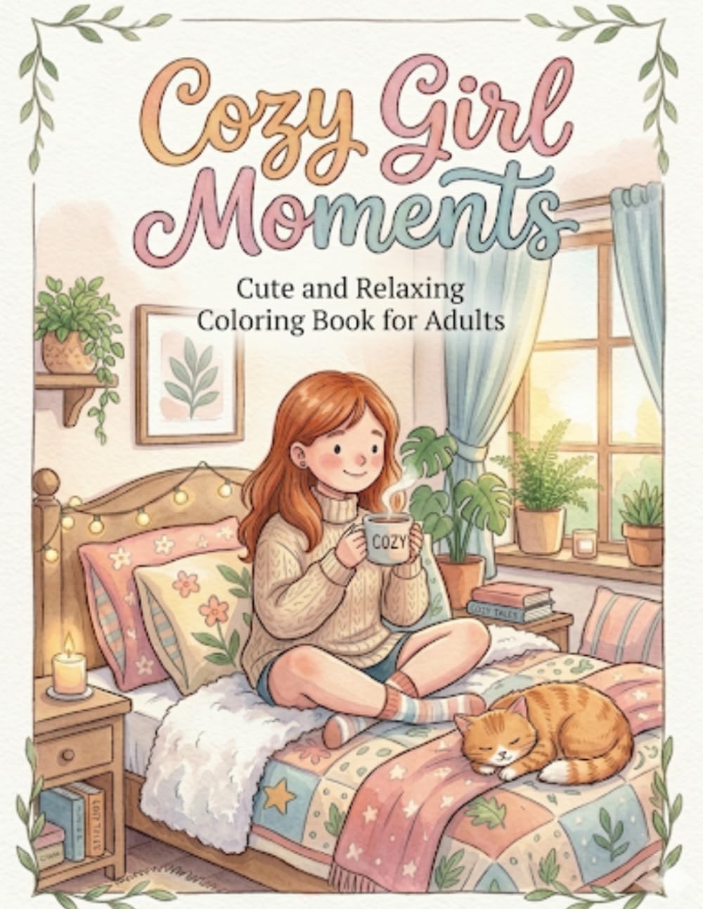 Cozy Girl Moments: Cute and Relaxing Coloring Book for Adults