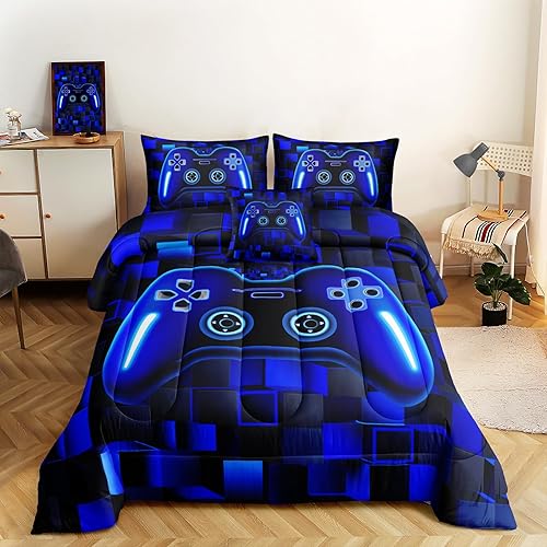 Miniatura 7 de ROWADALO DJT5037Full - Juego de ropa de cama en una bolsa de 6 piezas para niños y adultos, juego de edredón de tamaño matrimonial con sábana