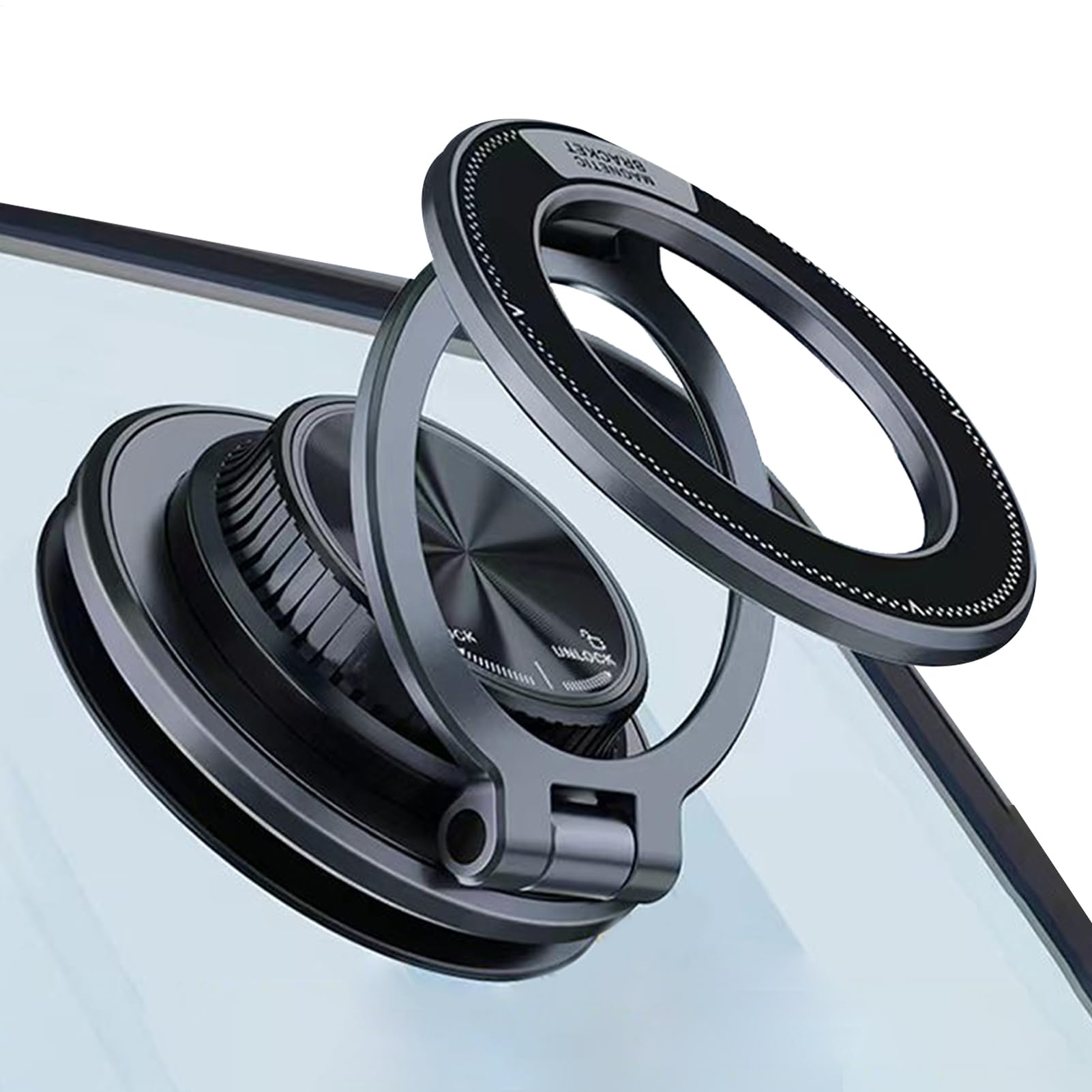 Supporto magnetico per telefono, accessorio portatile per auto, pieghevole e regolabile, supporto magnetico sottovuoto con forte tenuta, supporto per auto per camion, auto, cruscotto, W